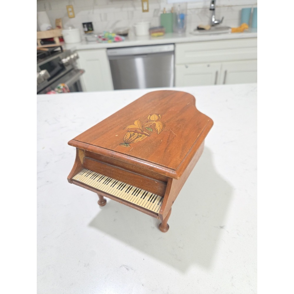 Vintage Swiss Grand Piano Music Box Music Southern Rose Working